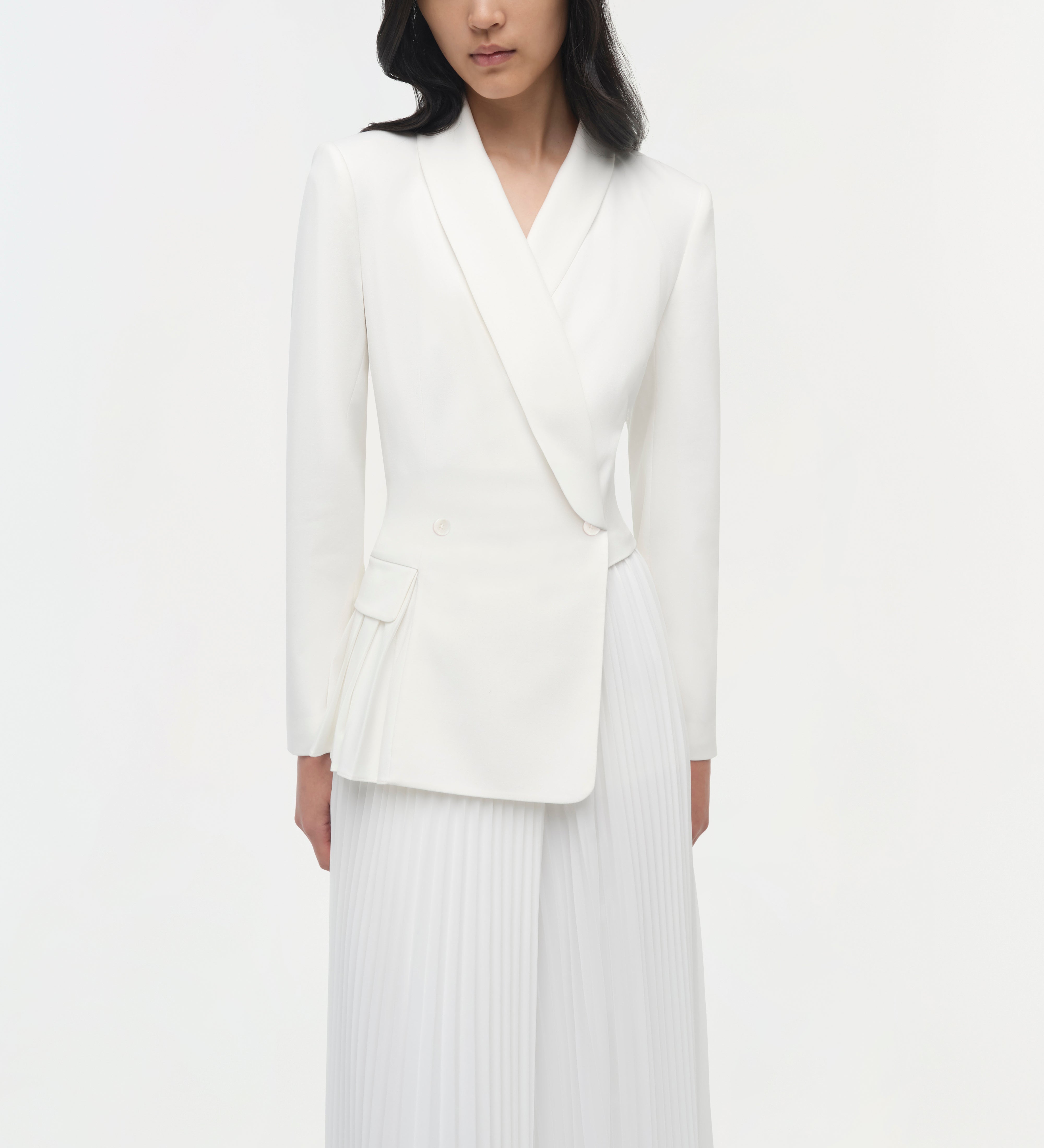 Simkhai - Alexandra Pleated Blazer Midi Dress