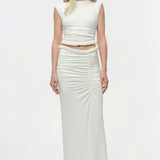 Simkhai - Juna Draped Jersey Midi Skirt