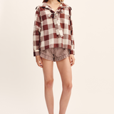 Posse - CALLIE SHIRT - MOCHA GINGHAM