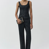 Simkhai - Lachlan Coated Denim Bustier Top