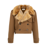 Saint Laurent - Shearling - Trimmed Trench Coat