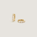 Kinn - Graduated Huggie Earrings Diamond