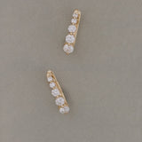 Kinn - Graduated Huggie Earrings Diamond