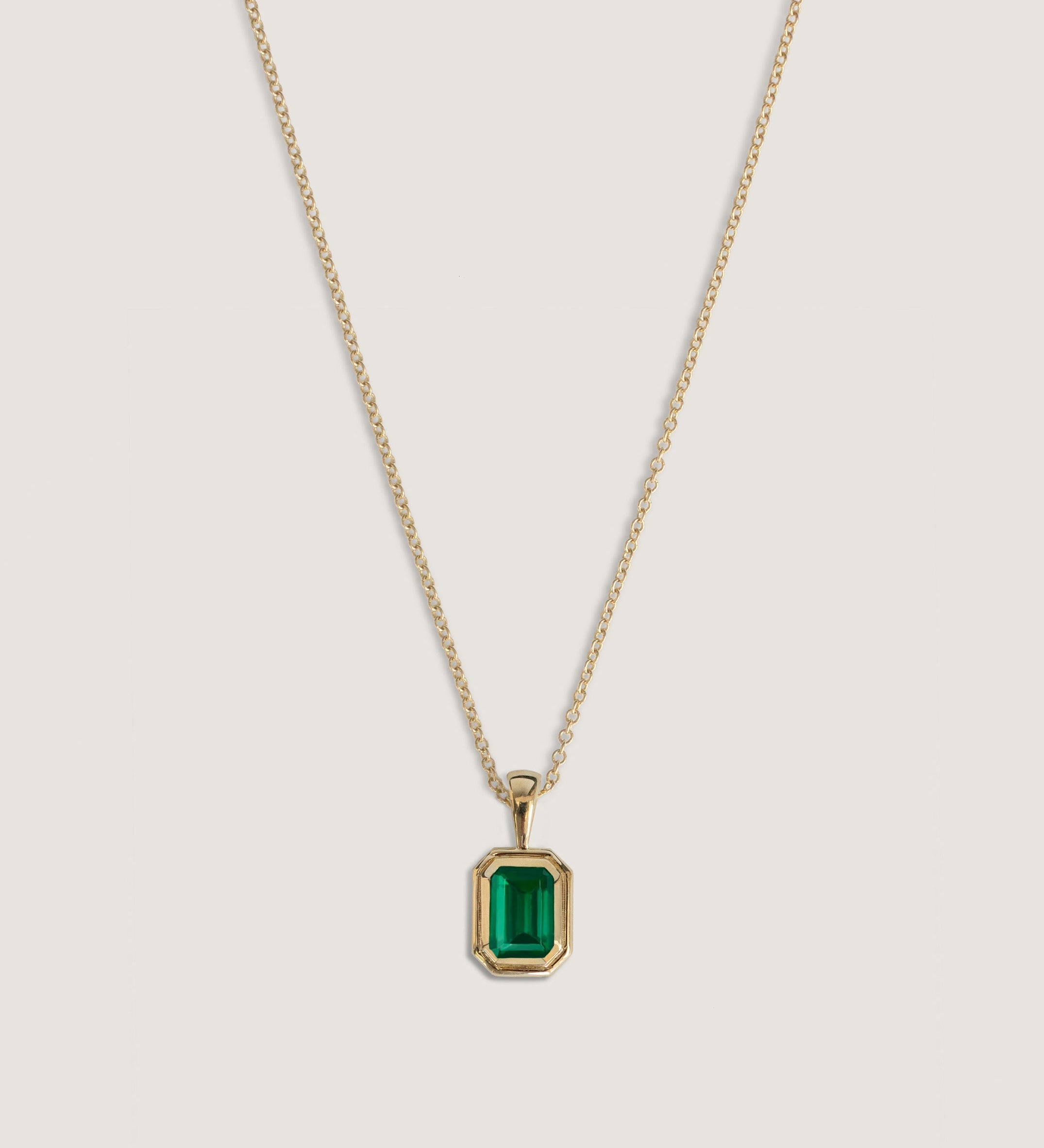 Kinn - Brooklyn Emerald Cut Pendant Emerald