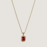 Kinn - Brooklyn Emerald Cut Pendant Ruby