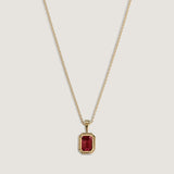 Kinn - Brooklyn Emerald Cut Pendant Ruby