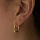 Kinn - Classic Hoop Small & Micro Bar Stud Earring Stack
