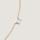 Kinn - Solitaire Floating Emerald Diamond Necklace