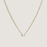 Kinn - Solitaire Floating Emerald Diamond Necklace