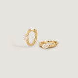 Kinn - Teardrop Huggie Earrings Diamond