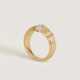 Kinn - Pavé Ribbed Dome Ring Diamond