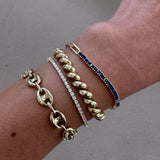 Kinn - Serena Baguette Tennis Link Bracelet Blue Sapphire