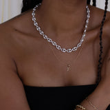 Kinn - Puffed Mariner Chain Necklace Silver