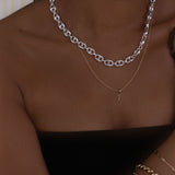 Kinn - Puffed Mariner Chain Necklace Silver