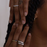 Kinn - Petite Hera Sculptural Ring Stack Silver