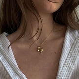 Kinn - Maison Heart Locket Necklace & Milestone Drop Charm Stack