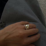 Kinn - Porter Cigar Band Ring Pear Diamond
