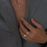 Kinn - Vertical Pavé Cigar Band Ring Diamond