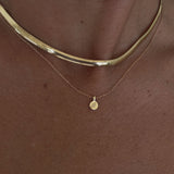 Kinn - Round Initial Disc Necklace