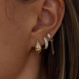 Kinn - Pavé Dome Huggie Earrings Diamond
