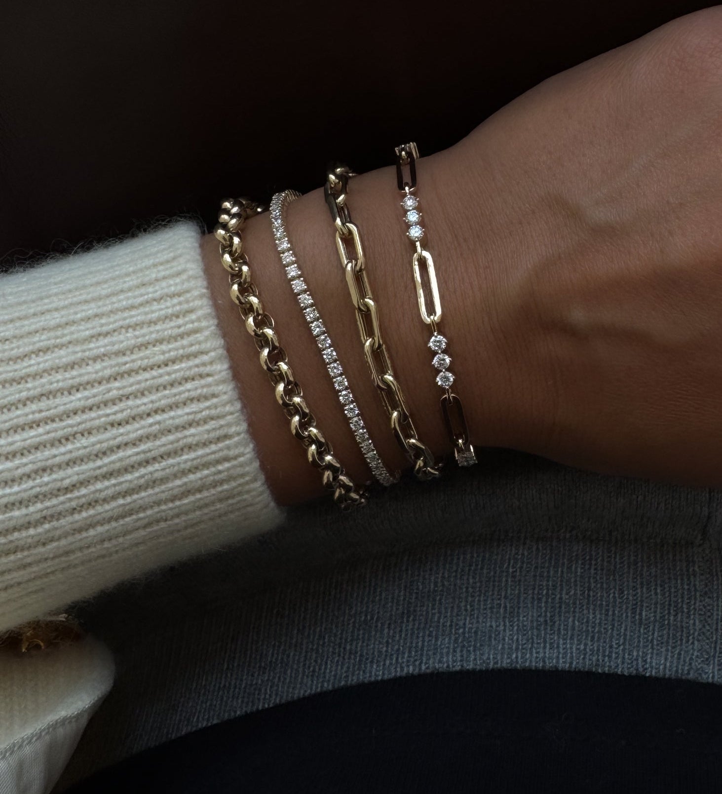 Kinn - Classic Diana Tennis Bracelet Yellow Gold