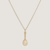 Kinn x Sunset Tennis Club Ball And Racquet Necklace Pearl