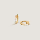 Kinn x Sunset Tennis Club Reversible Huggie Earrings Diamonds Emeralds