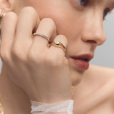 Kinn - Solis Ribbed Five Diamond Ring