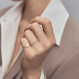Kinn - Petite Baguette Half Eternity Ring Diamond