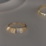 Kinn - Pavé Ribbed Dome Ring Diamond