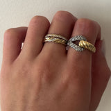 Kinn - Vintage Thin Round Diamond Band Ring