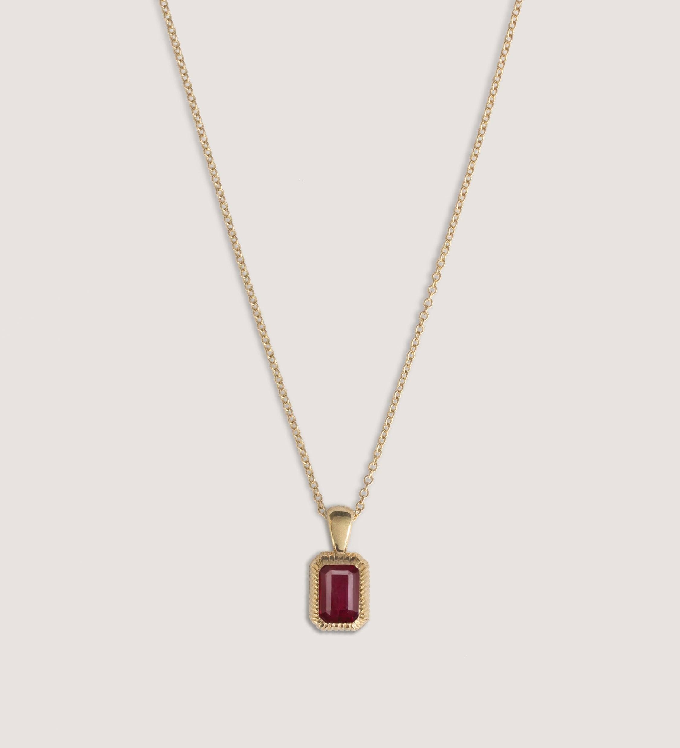 Kinn - Lyra Emerald Cut Pendant Ruby