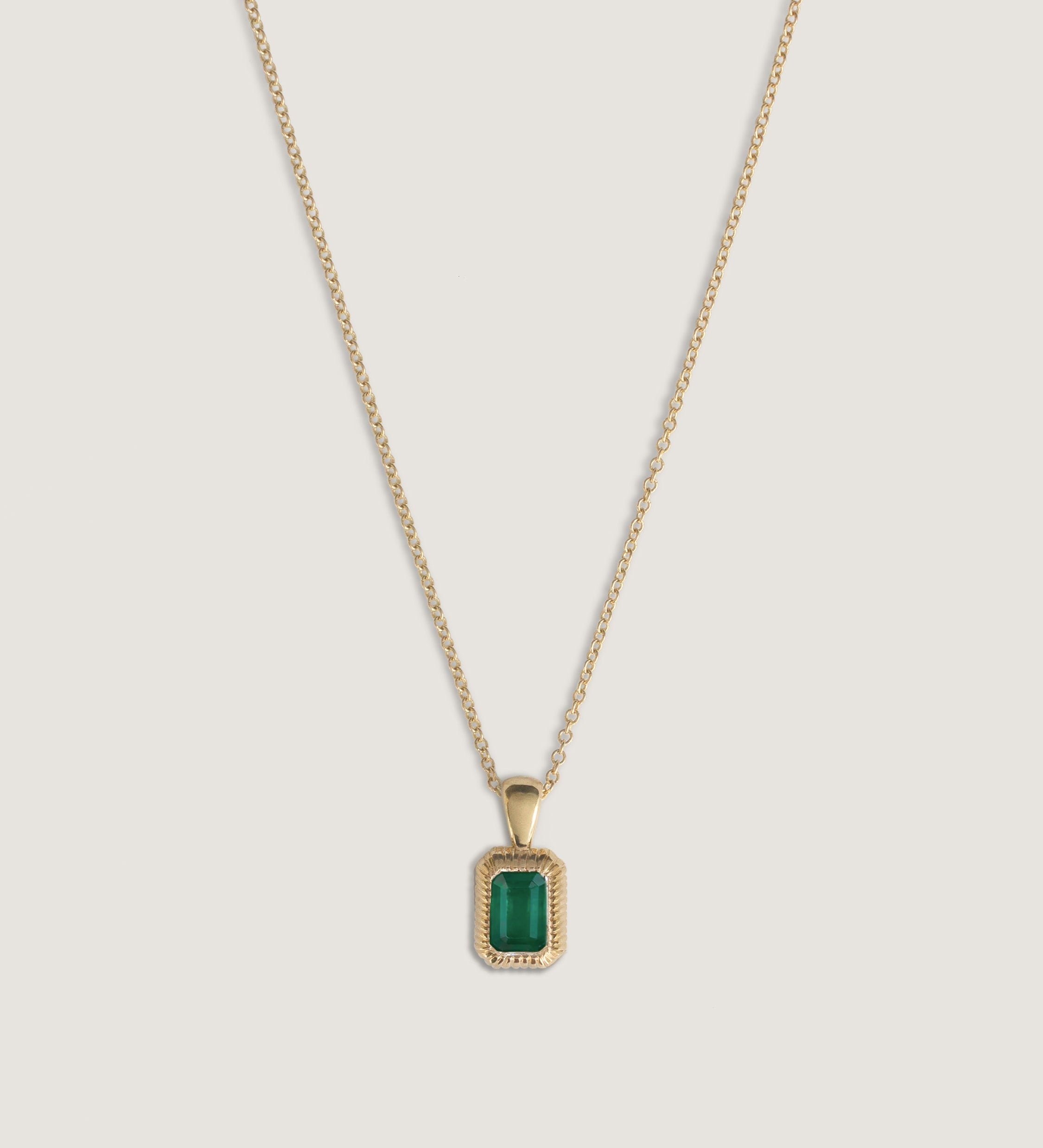 Kinn - Lyra Emerald Cut Pendant Emerald