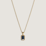 Kinn - Lyra Emerald Cut Pendant Blue Sapphire