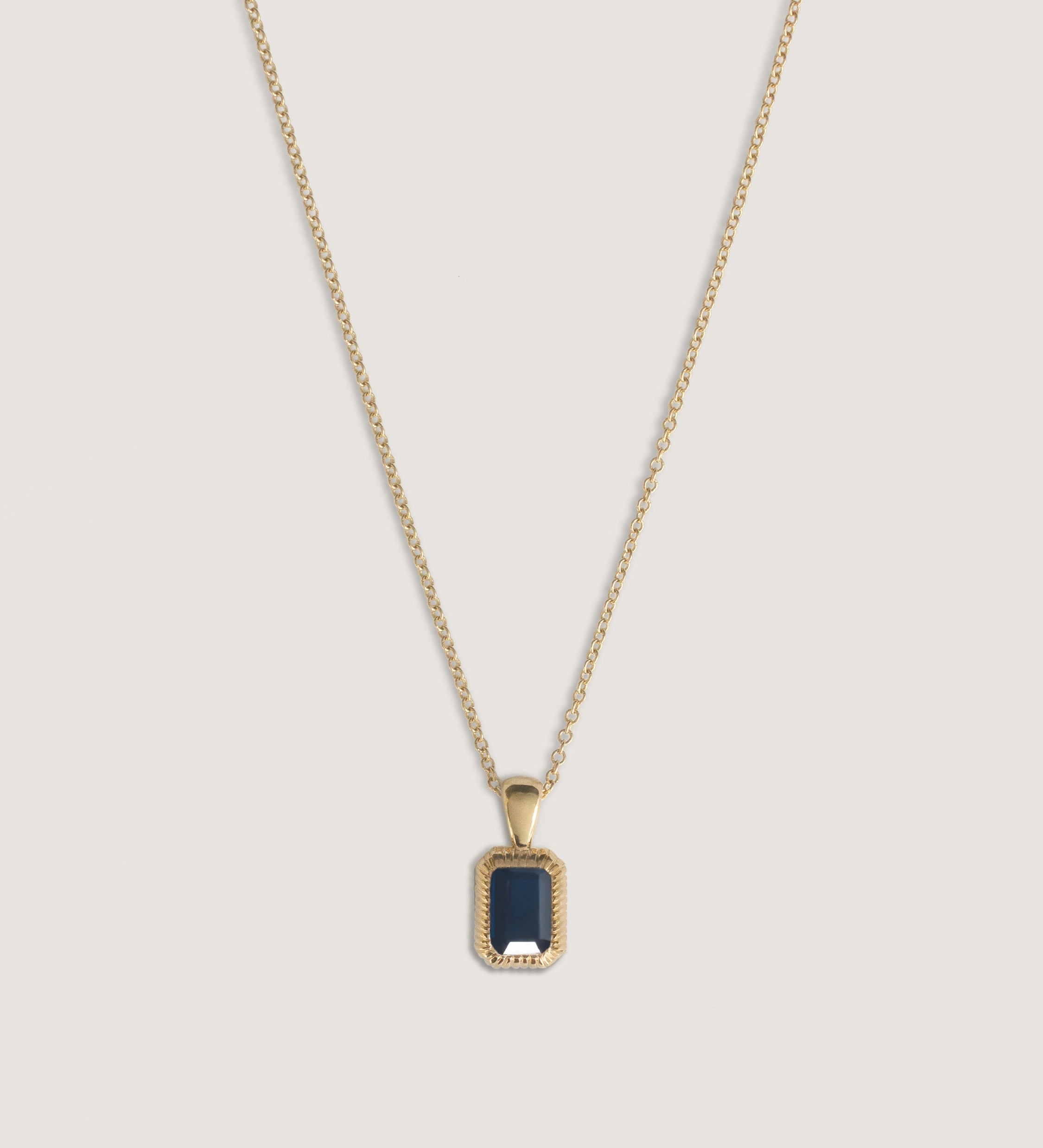 Kinn - Lyra Emerald Cut Pendant Blue Sapphire