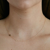 Kinn - Asymmetrical Single Initial Necklace Diamond