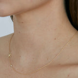 Kinn - Asymmetrical Single Initial Necklace Diamond