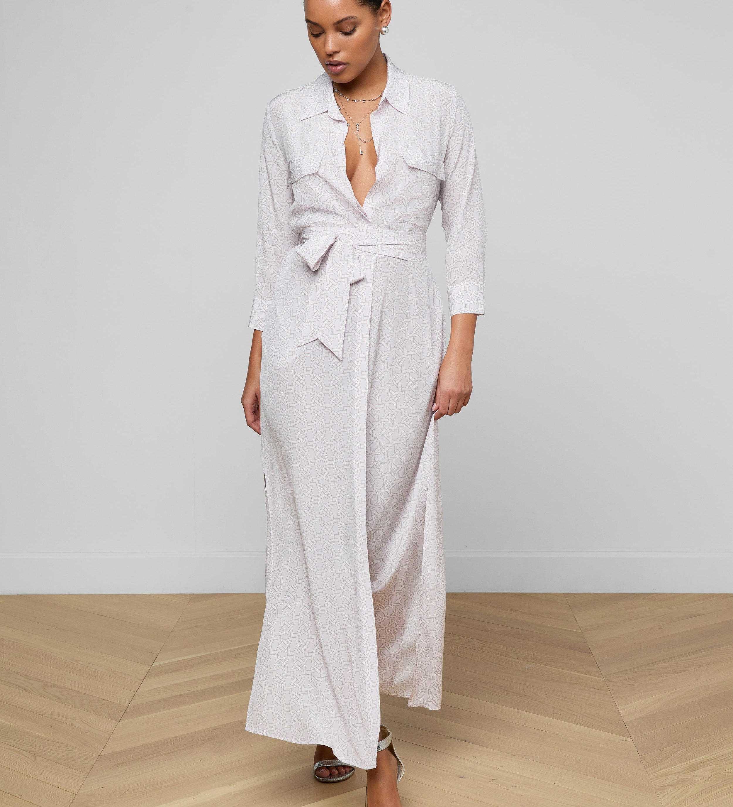 L'AGENCE - Cameron Silk Shirt Dress
