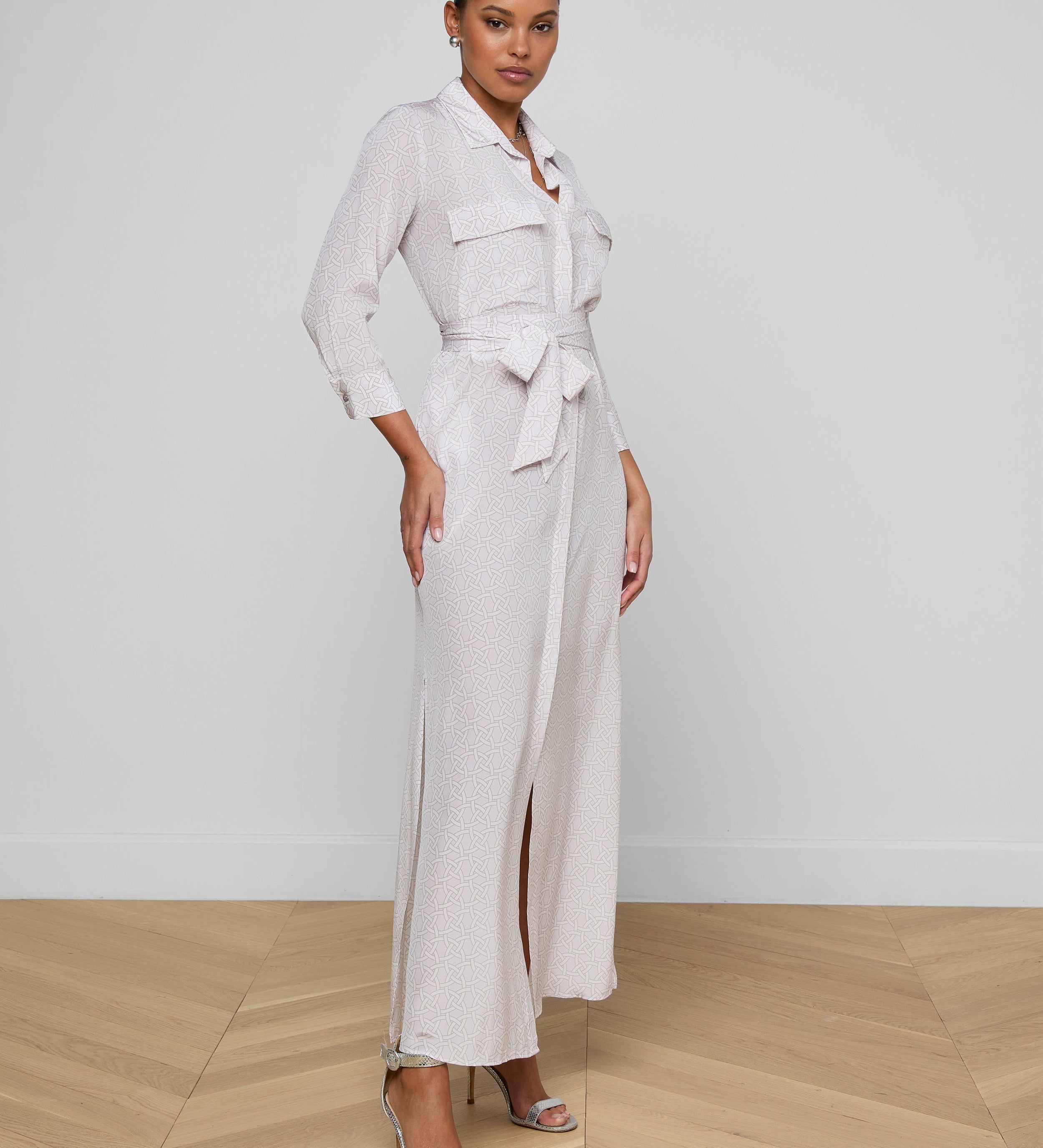 L'AGENCE - Cameron Silk Shirt Dress