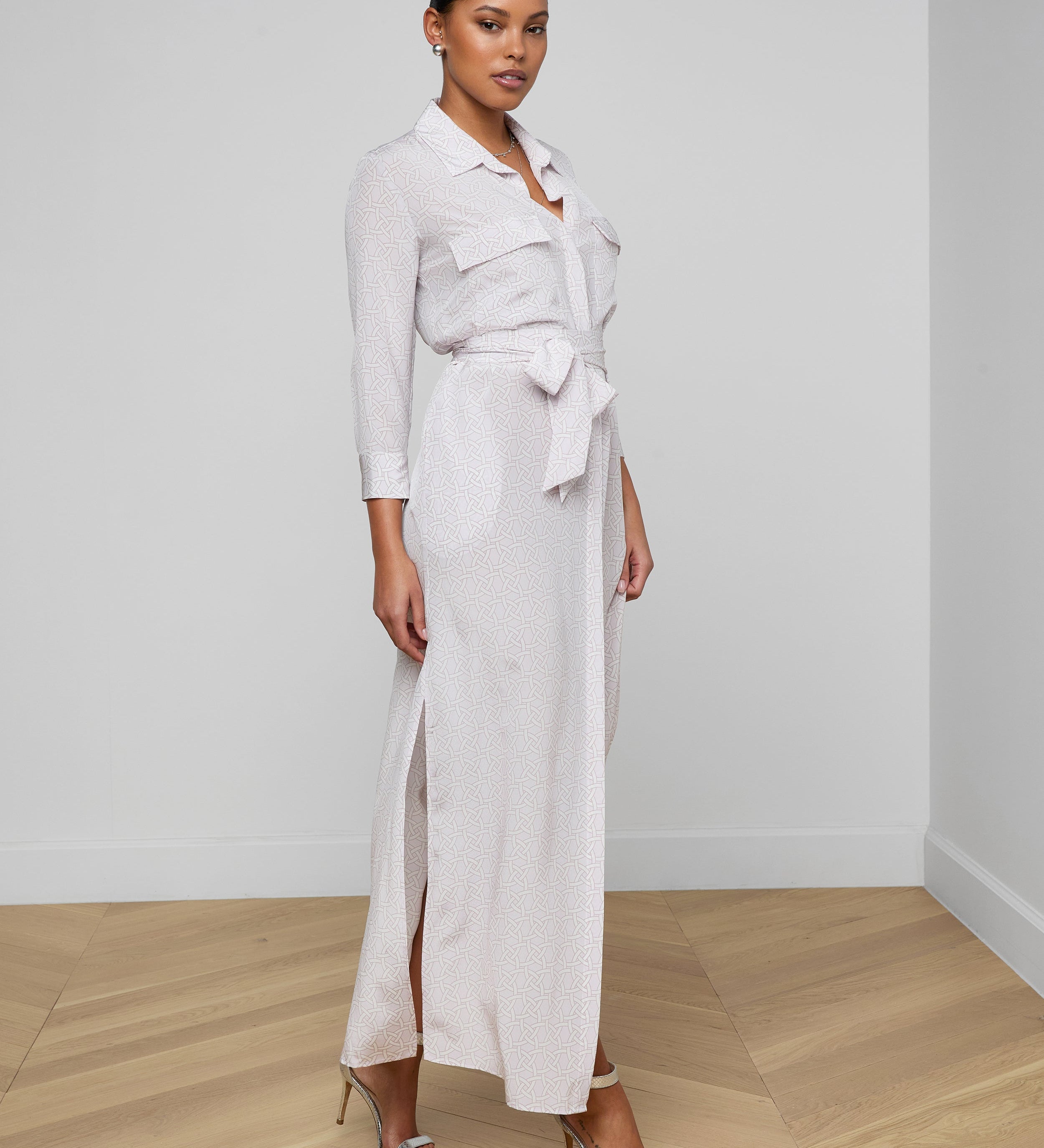 L'AGENCE - Cameron Silk Shirt Dress