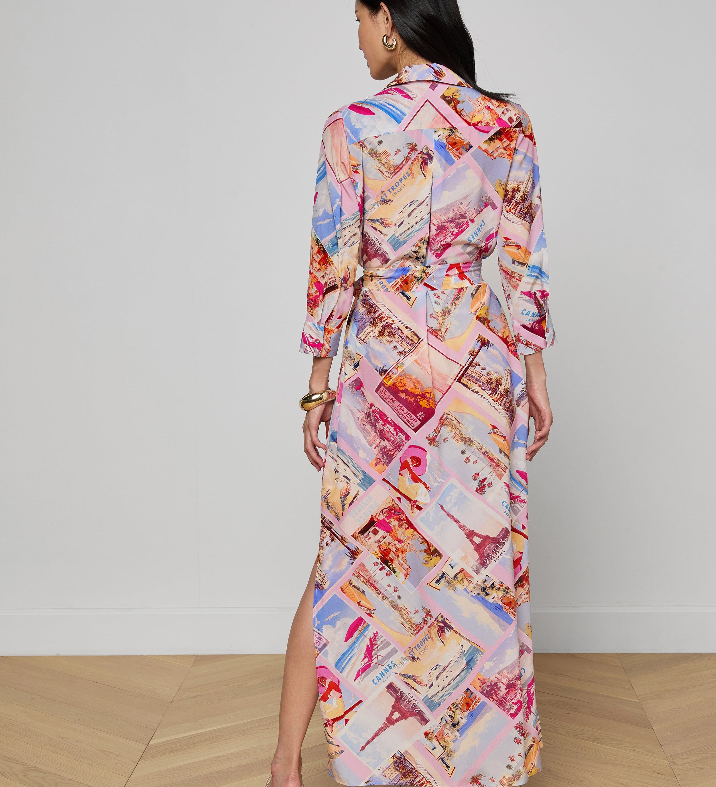 L'AGENCE - Cameron Silk Shirt Dress