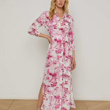 L'AGENCE - Cameron Silk Shirt Dress