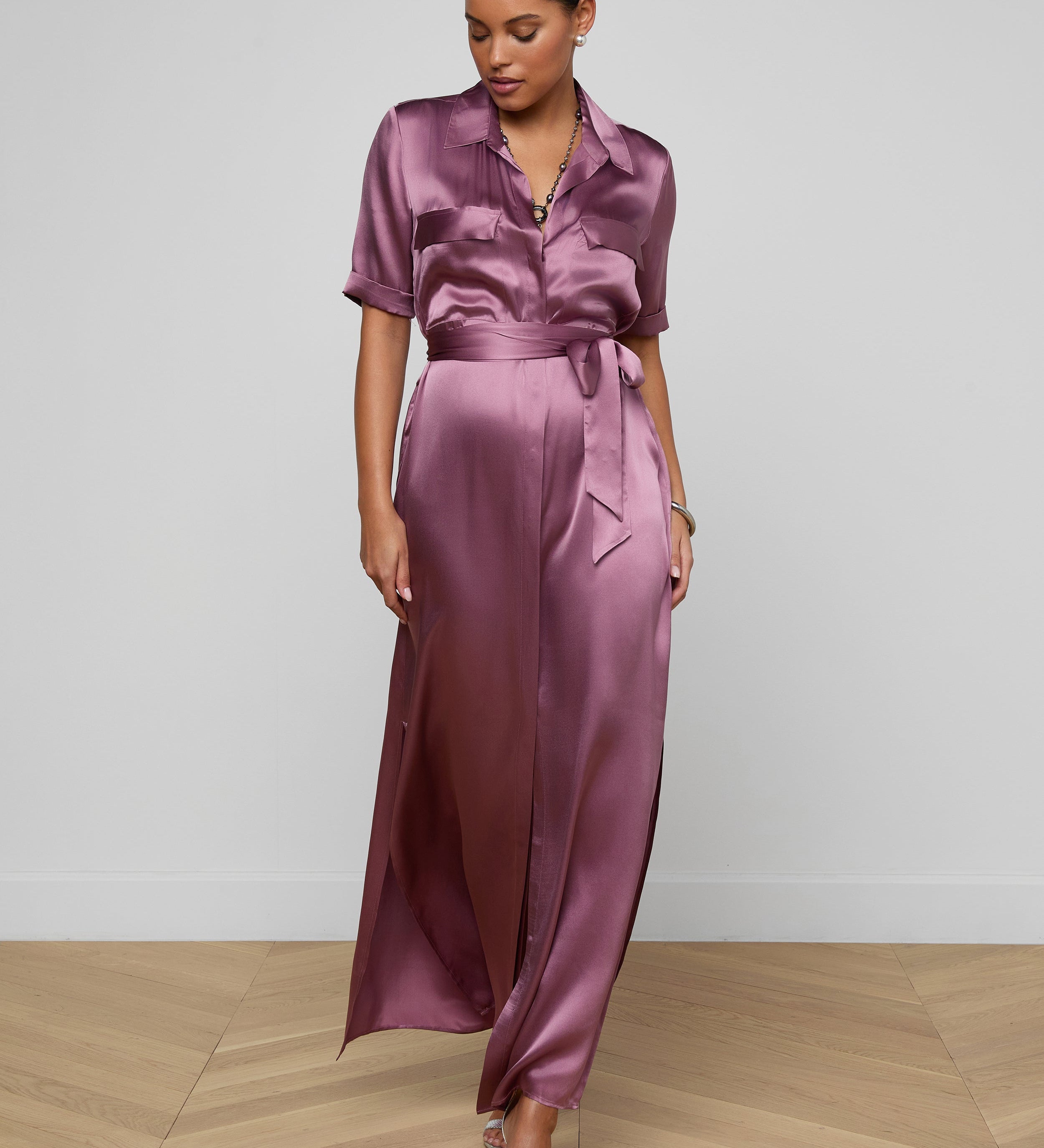 L'AGENCE - Klement Silk Shirt Dress