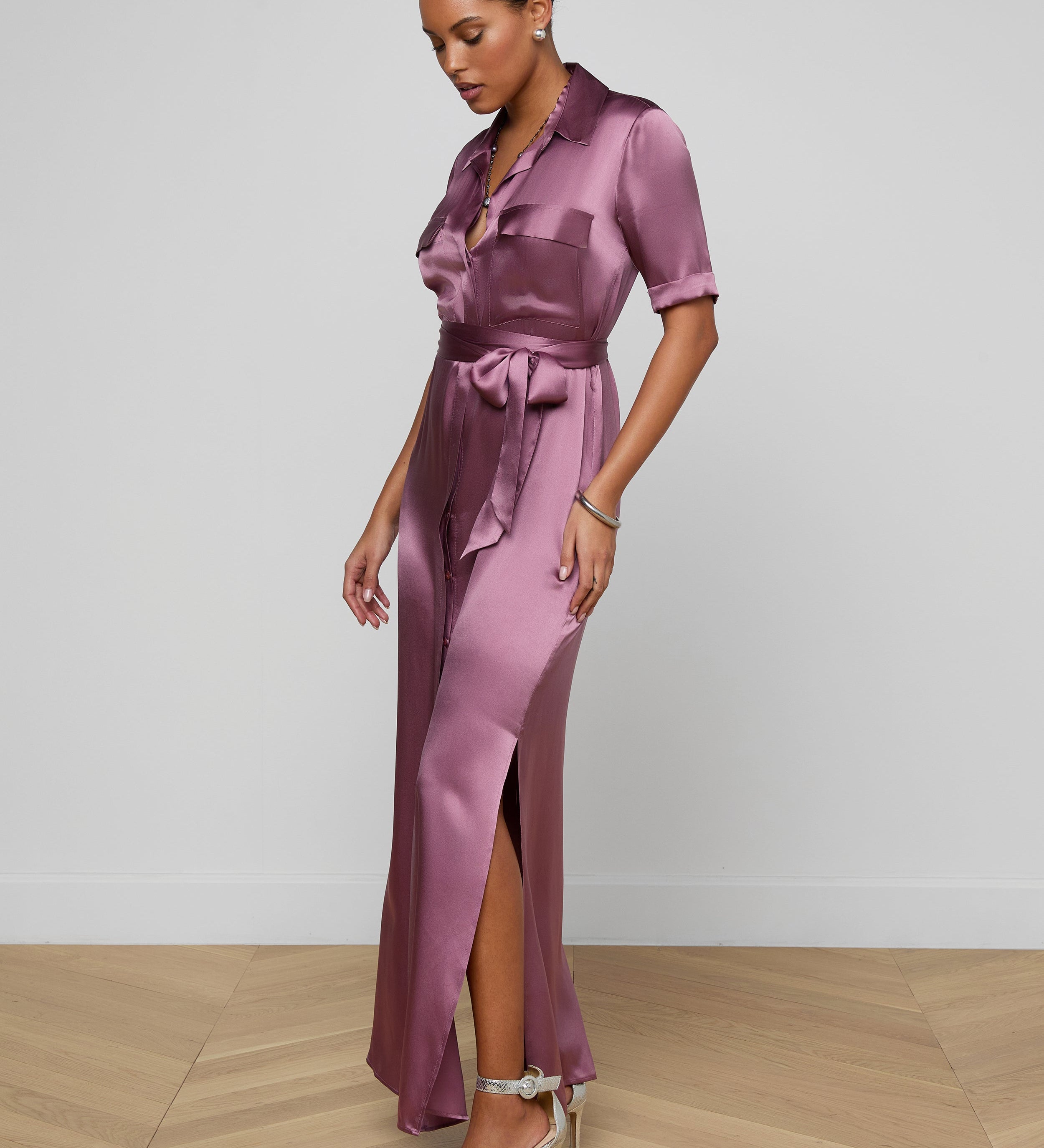 L'AGENCE - Klement Silk Shirt Dress