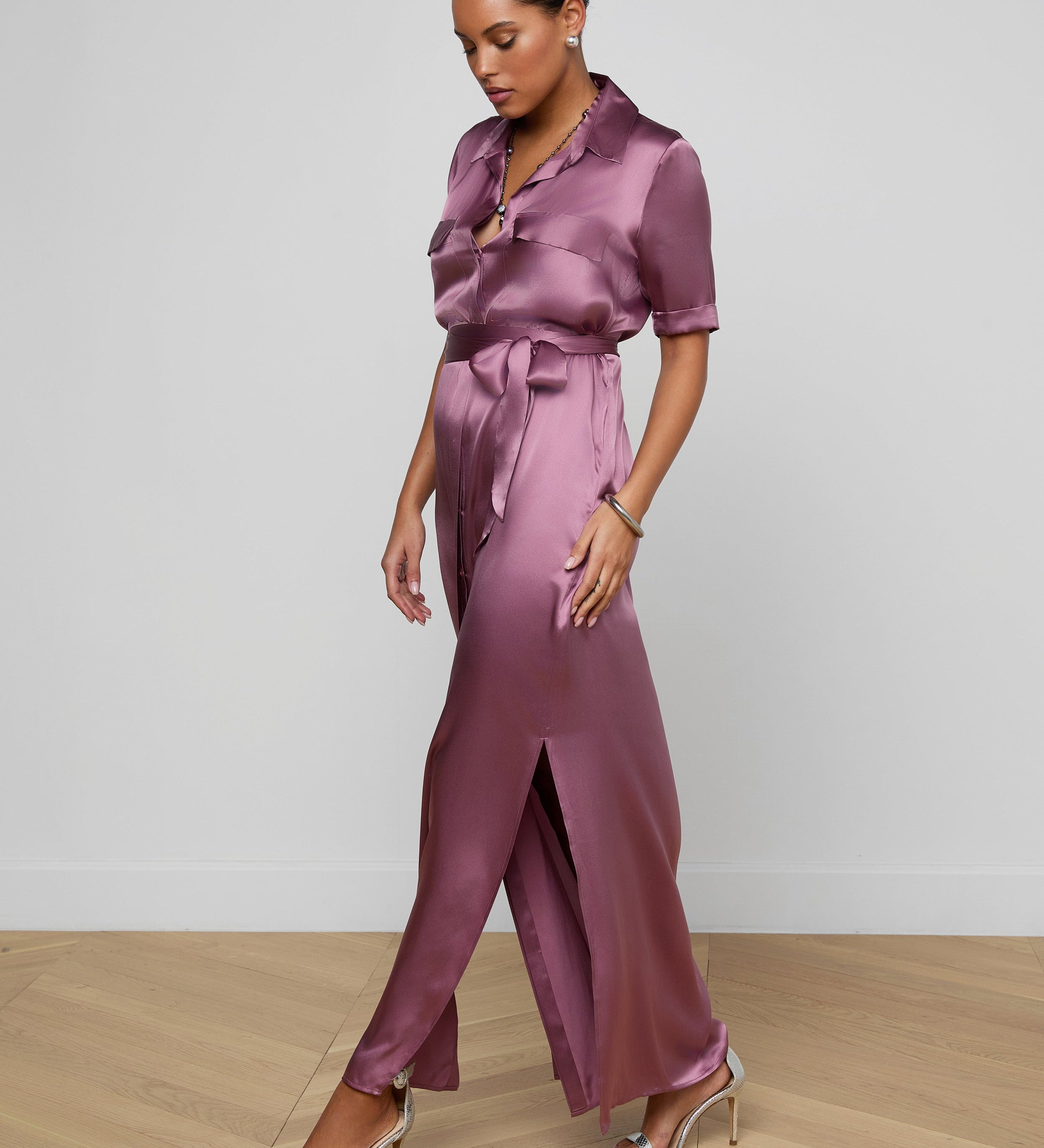 L'AGENCE - Klement Silk Shirt Dress