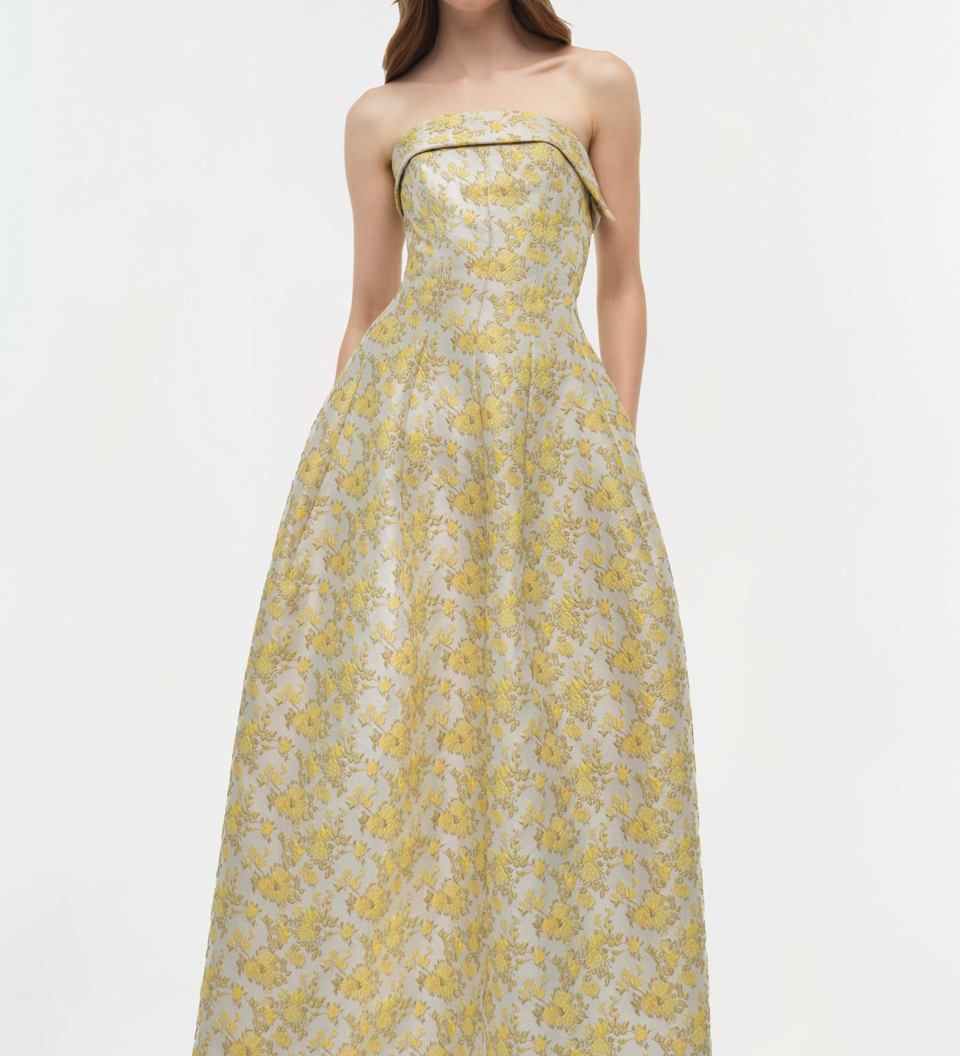 Simkhai - Octavia Jacquard Strapless Gown