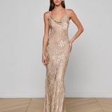 L'AGENCE - Christine Burnout Satin Gown