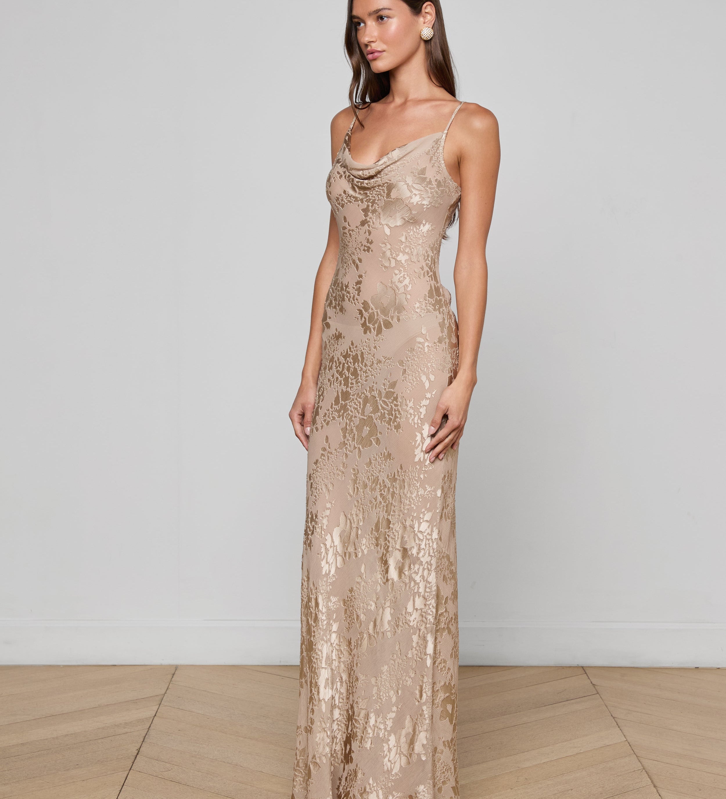 L'AGENCE - Christine Burnout Satin Gown