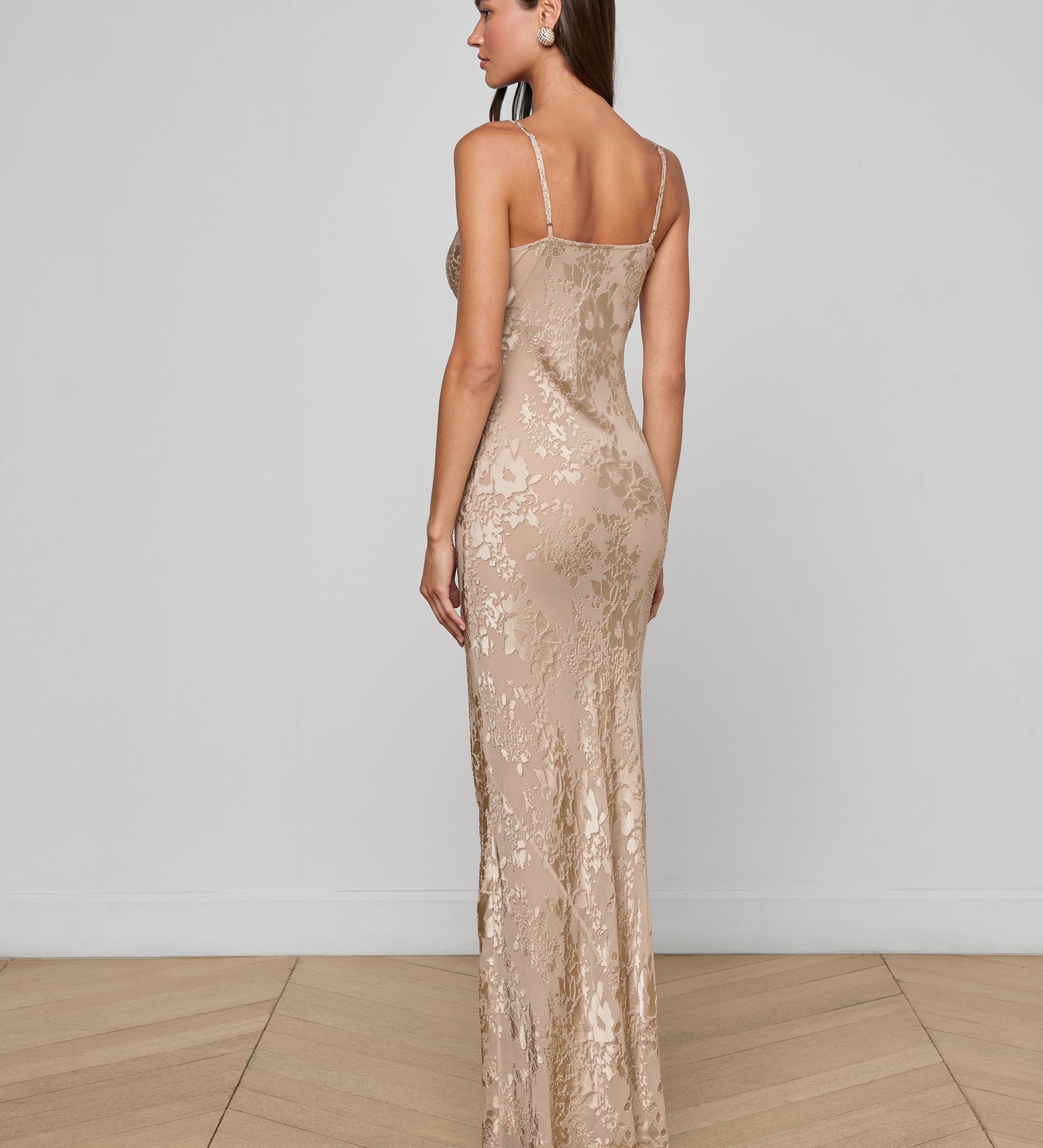 L'AGENCE - Christine Burnout Satin Gown