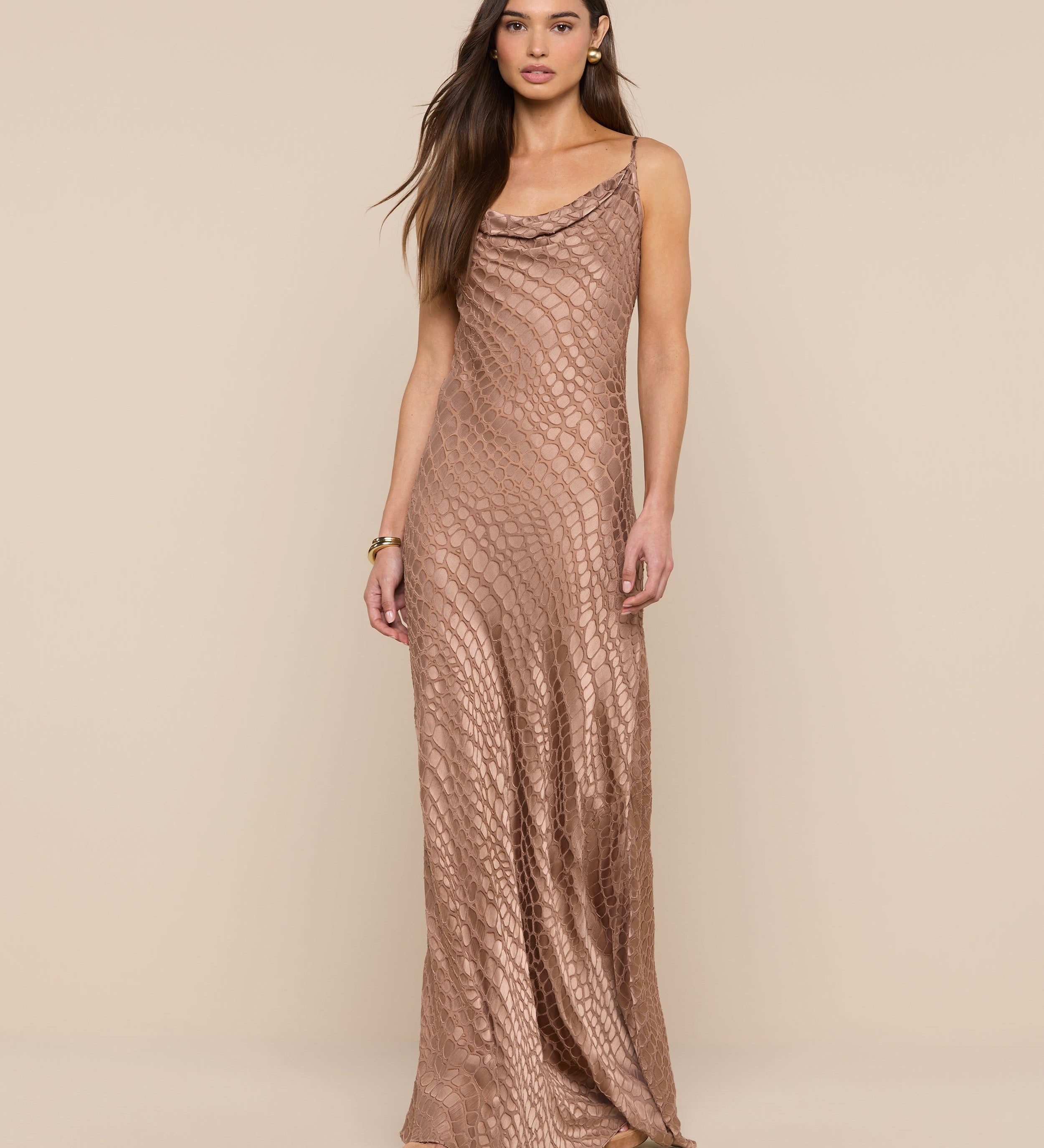L'AGENCE - Christine Burnout Satin Dress
